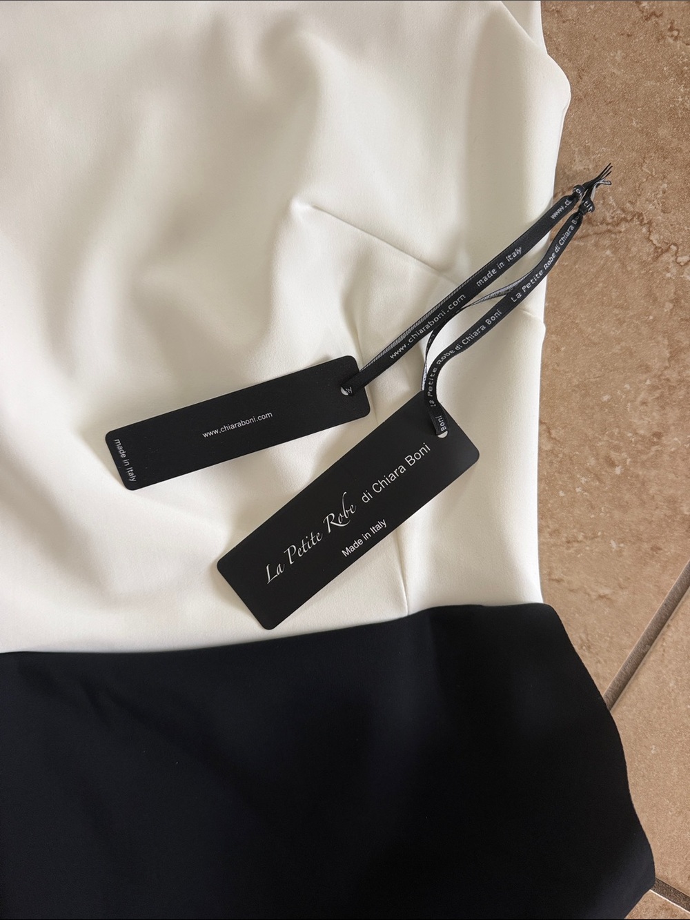 Chiara Boni Black and White Off-Shoulder Maxi Gown - Picture 3 of 16